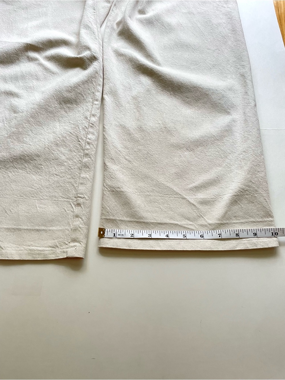 ZARA Cotton Linen High Rise Wide Leg Pant Beige (Altered) - Picture 11 of 11